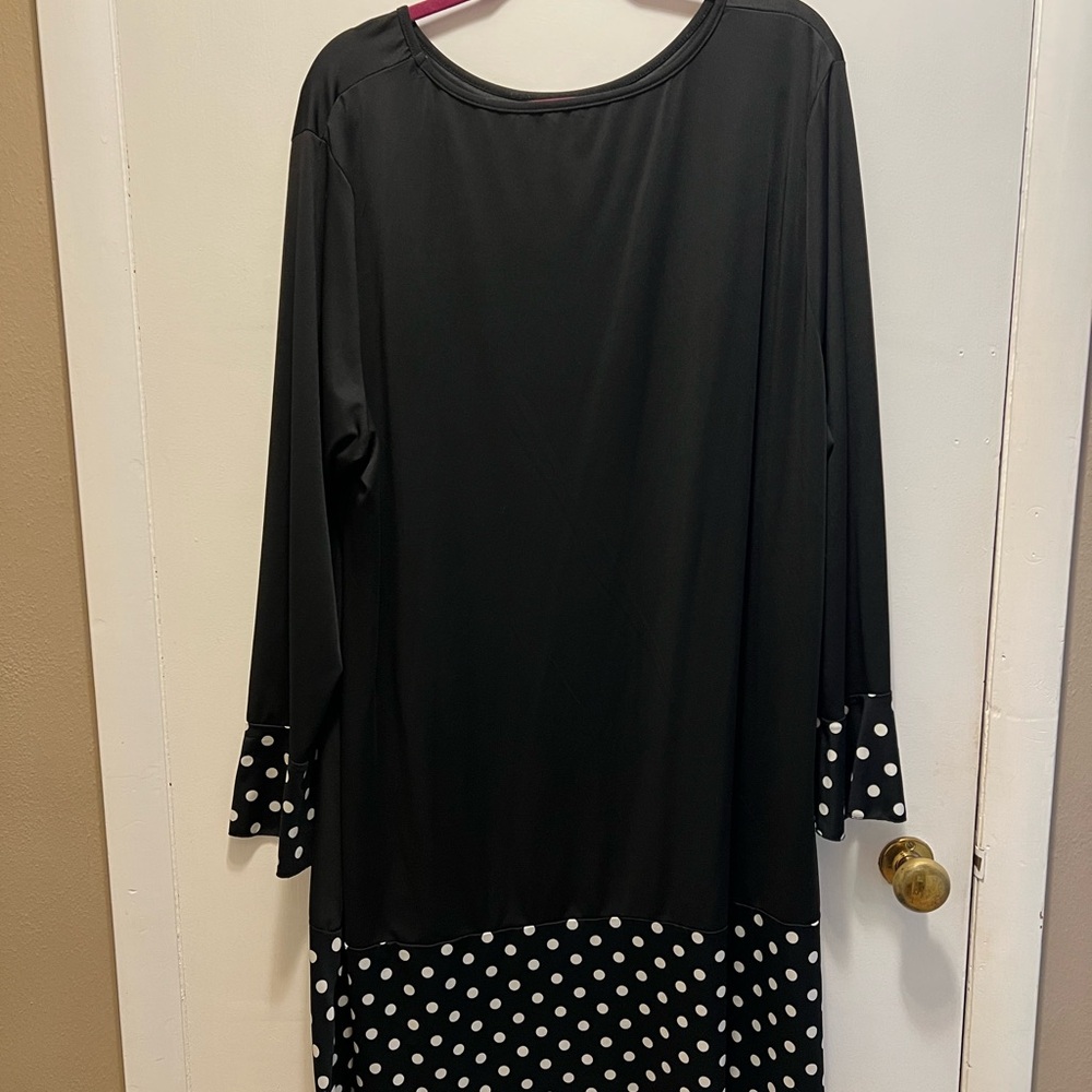 Black Polka Dot Long Sleeve Dress